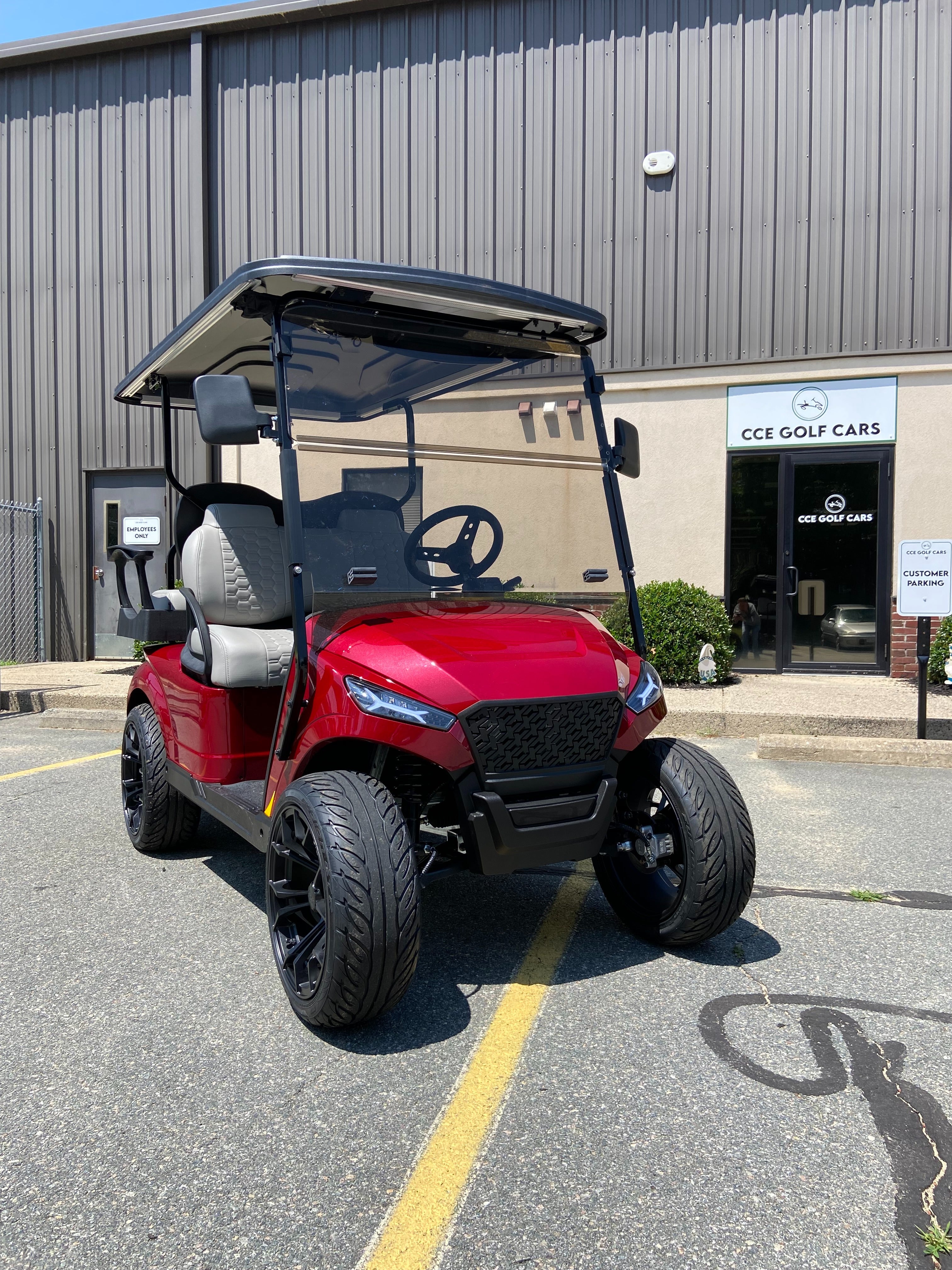 2023 LITHIUM ION MADJAX XSERIES CHERRY RED 4PASS LIFTED LIGHTS LSV