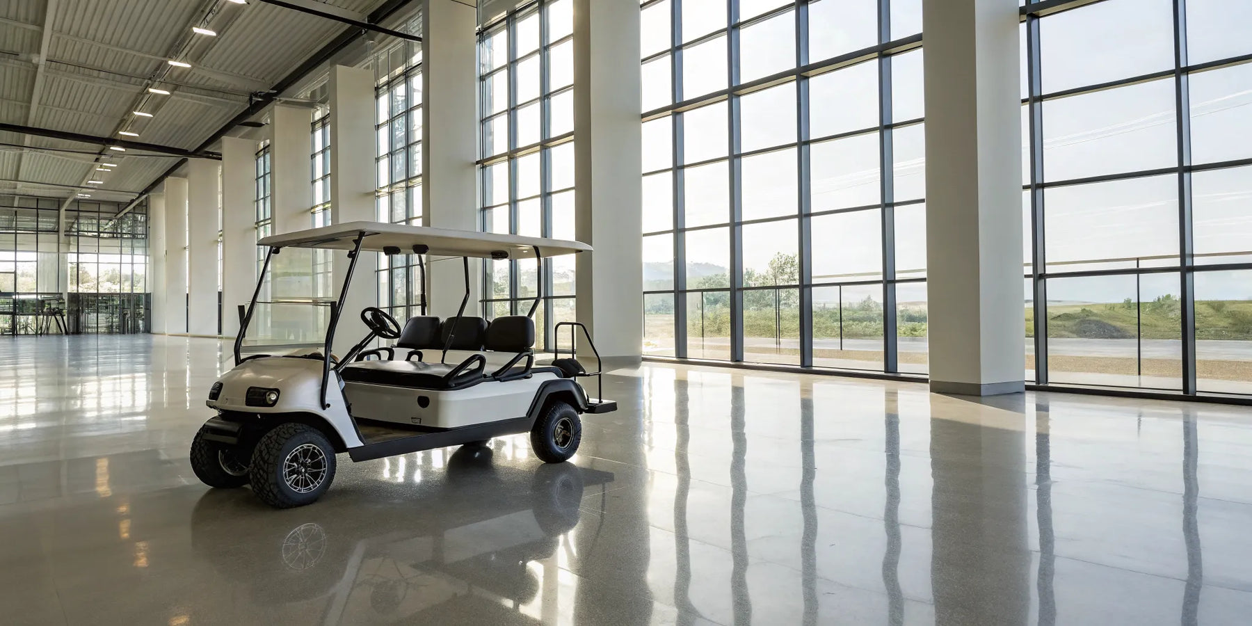 A used 6-passenger golf cart for sale.