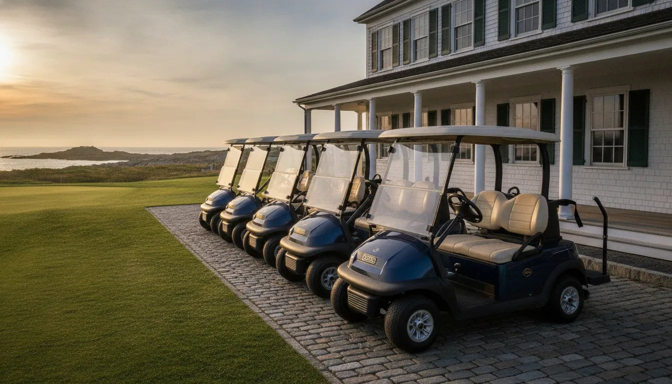 Club Car Tempo fleet at a New England golf course