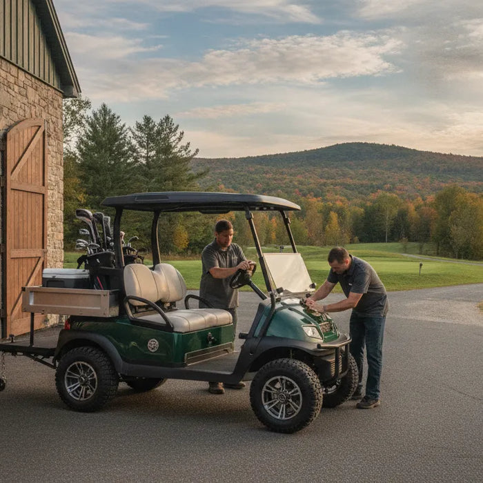 Custom golf cart prepared for Vermont personal and commercial use
