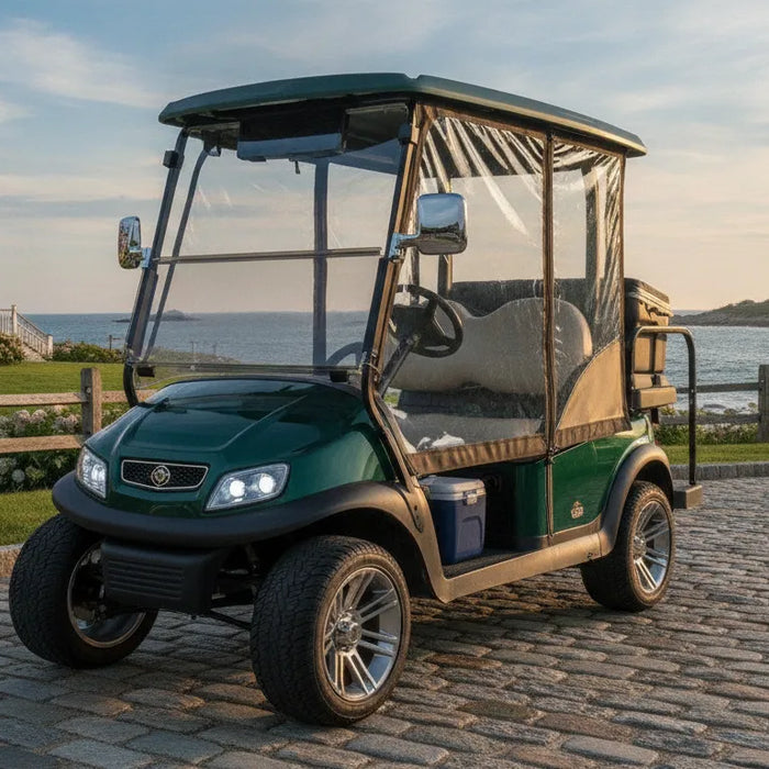Golf cart equipped with practical accessories in New England