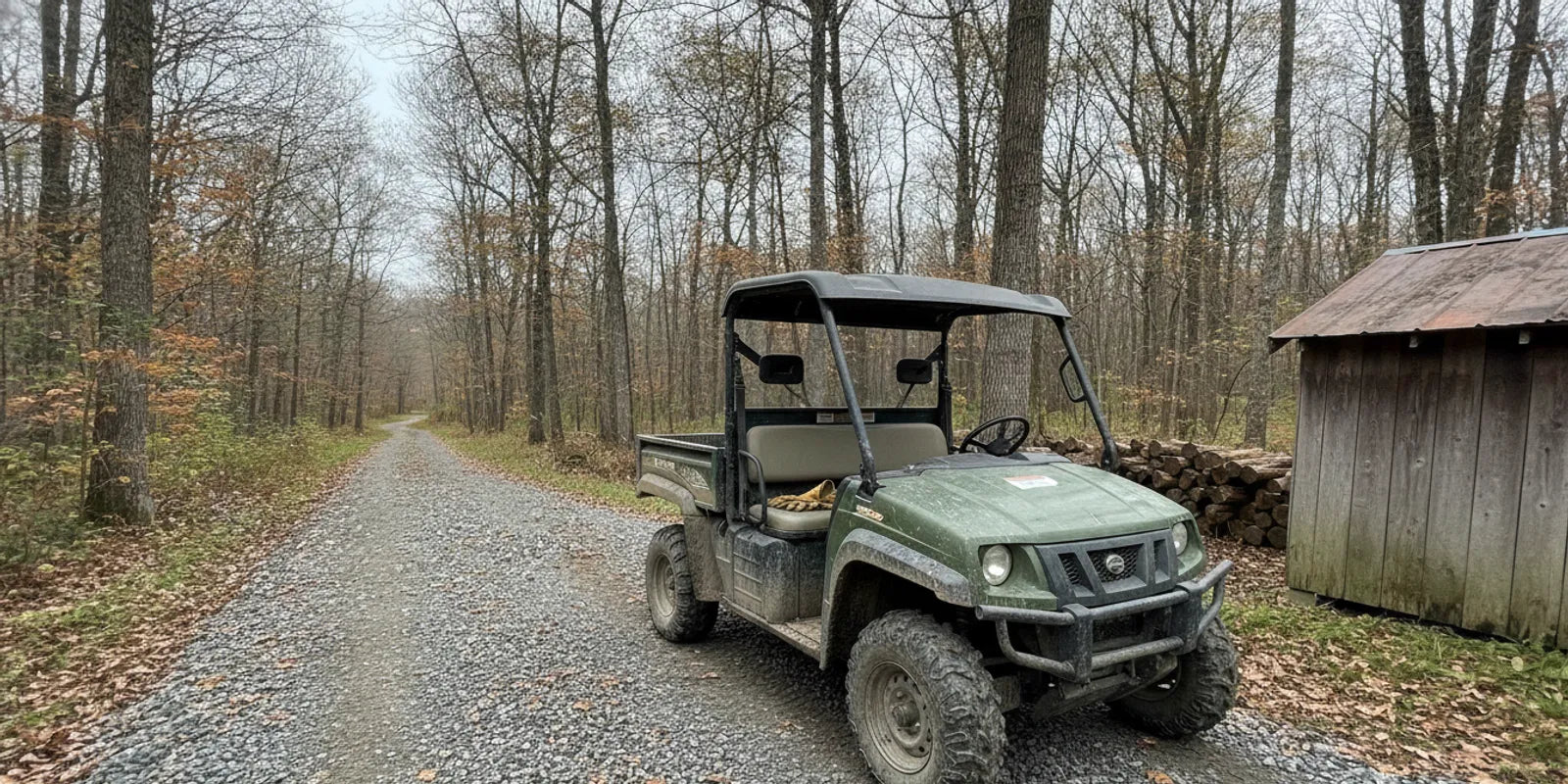 Gas utility terrain vehicle at a New England worksite