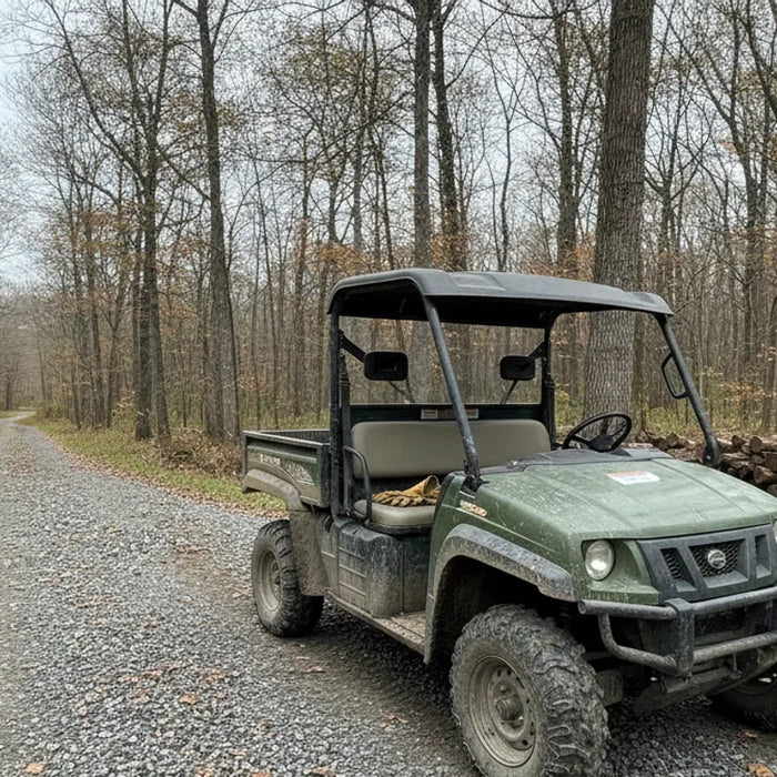 Gas utility terrain vehicle at a New England worksite