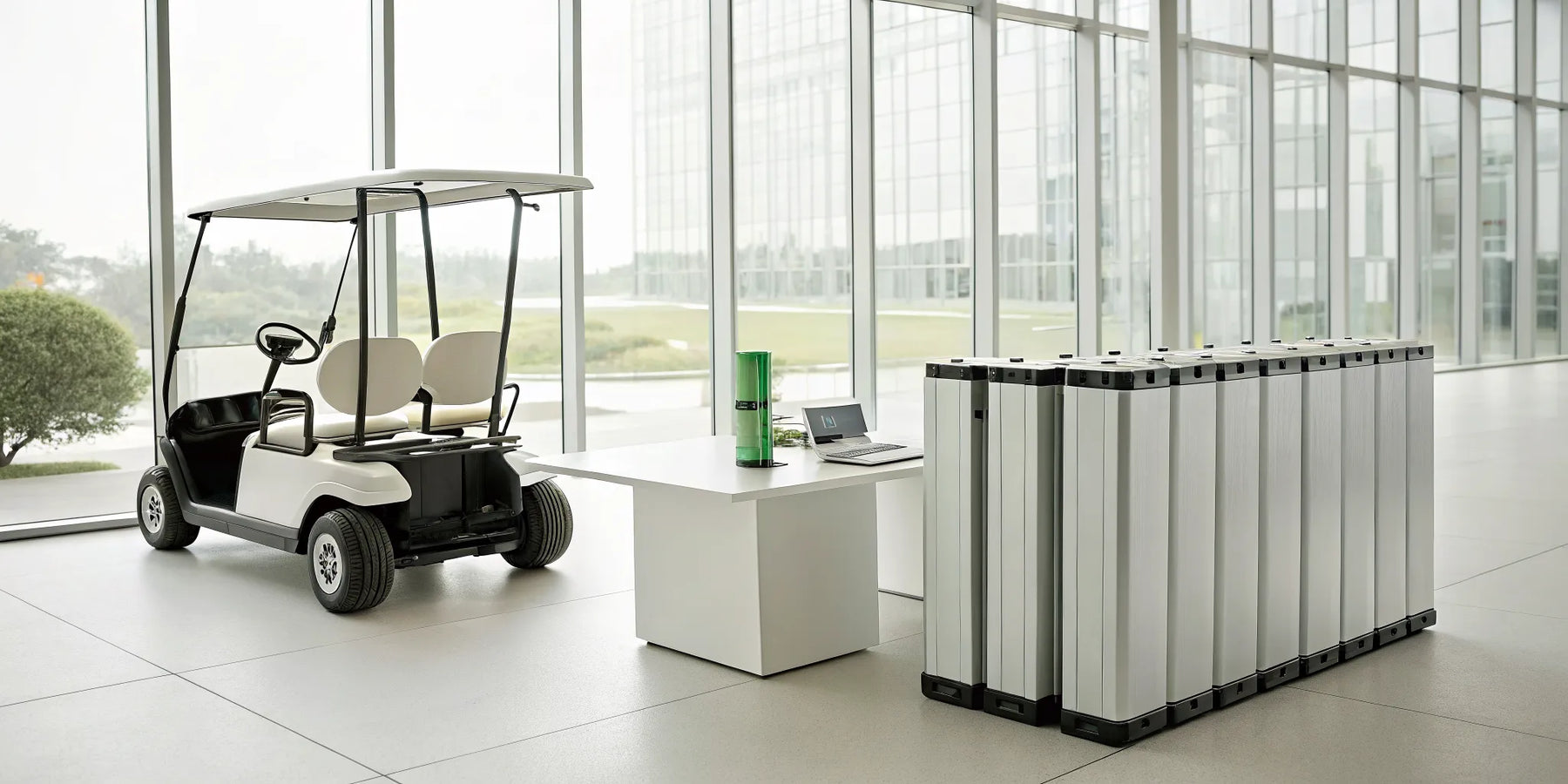 Comparing the price of new lithium-ion golf cart batteries for an electric cart.