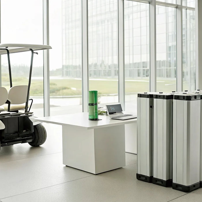 Comparing the price of new lithium-ion golf cart batteries for an electric cart.