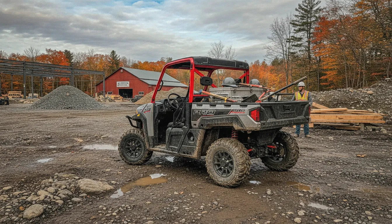 Polaris Pro XD commercial utility vehicle on a rugged job site