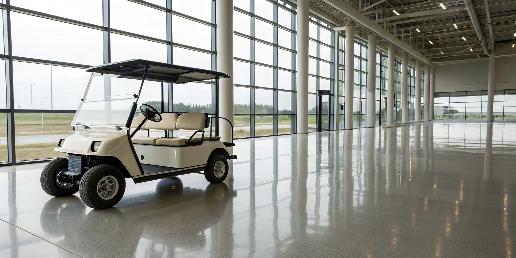 A clean, used 1998 EZGO golf cart being assessed for its market value.
