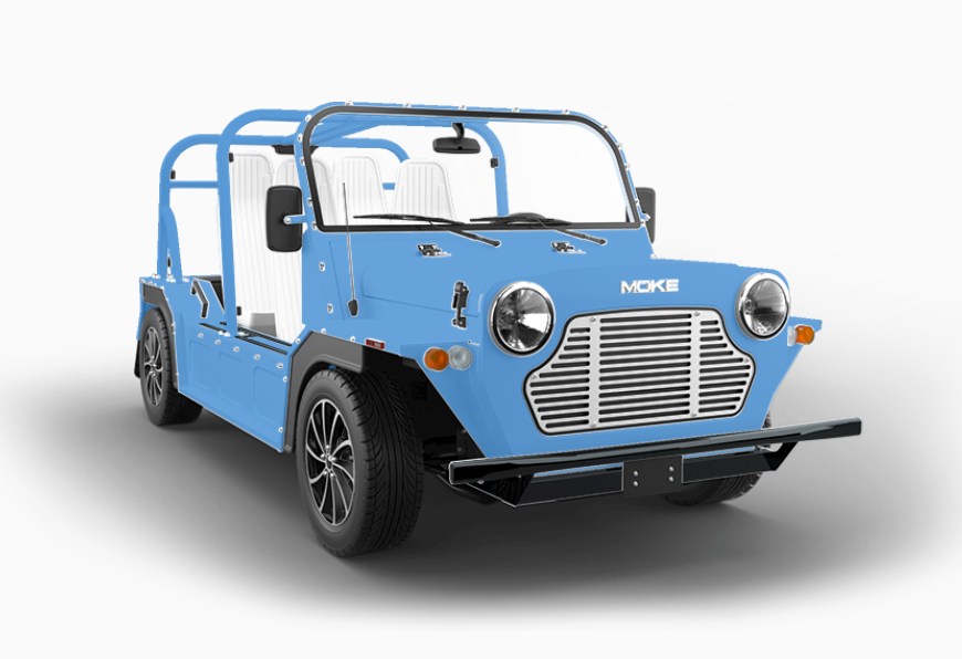 Pre-Order 2025 Moke America eMOKE Lithium Four Passenger Cobalt Blue